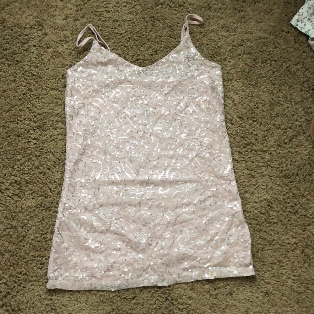 Pink sequins tank